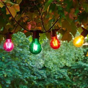 Garten Lichterkette bunt