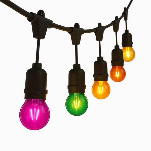 Hängende Lichterkette bunt – Bild 3