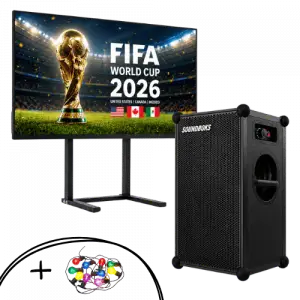 65" Fernseher + Musikbox für WM & Public Viewing